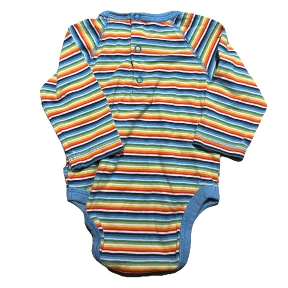 Baby Boy Clothes Children's Place 3-6 Months Blue Striped Bodysuit Long Sleeve - Picture 4 of 4